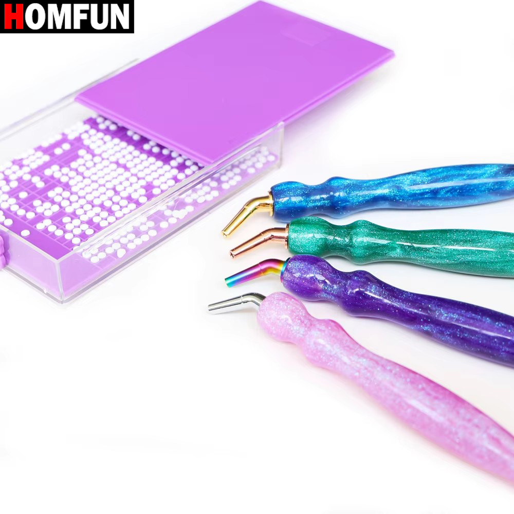 Resin Art Purple - مجموعة أقلام رسم ماسية مع أطراف