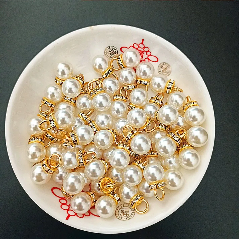 Resin Art Gift For Wedding - 30 قطعة قلادة الماس اللؤلؤ المستديرة