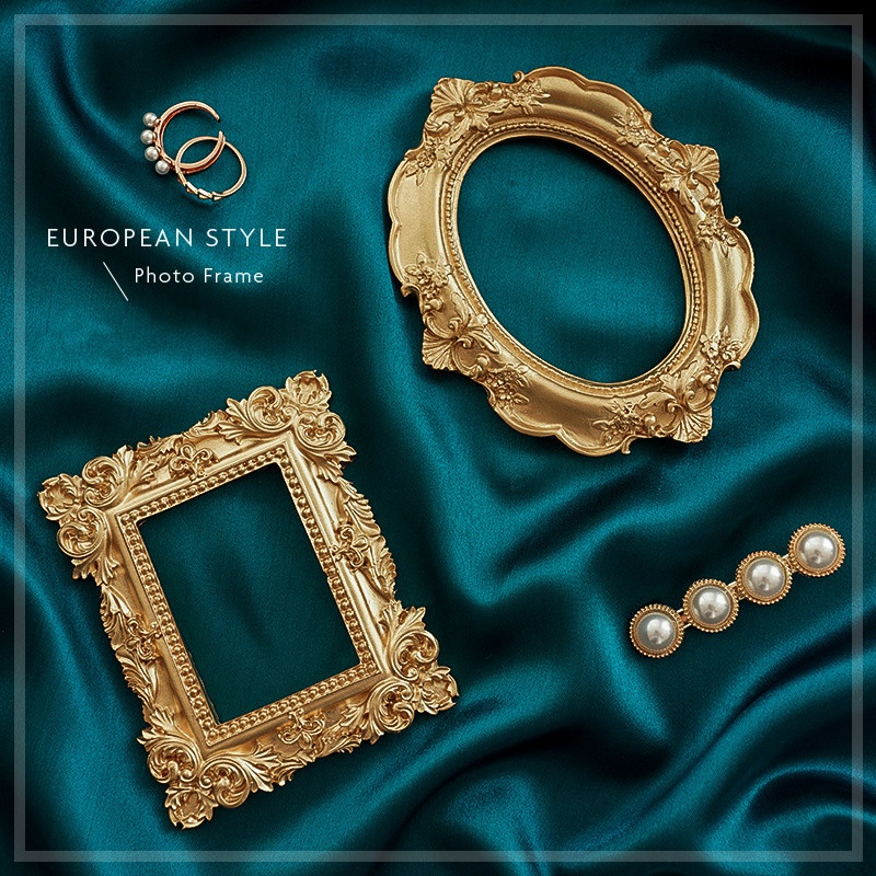 Resin Art Photo Frame - الذهبي الرجعية إطار صور مسمار الفن