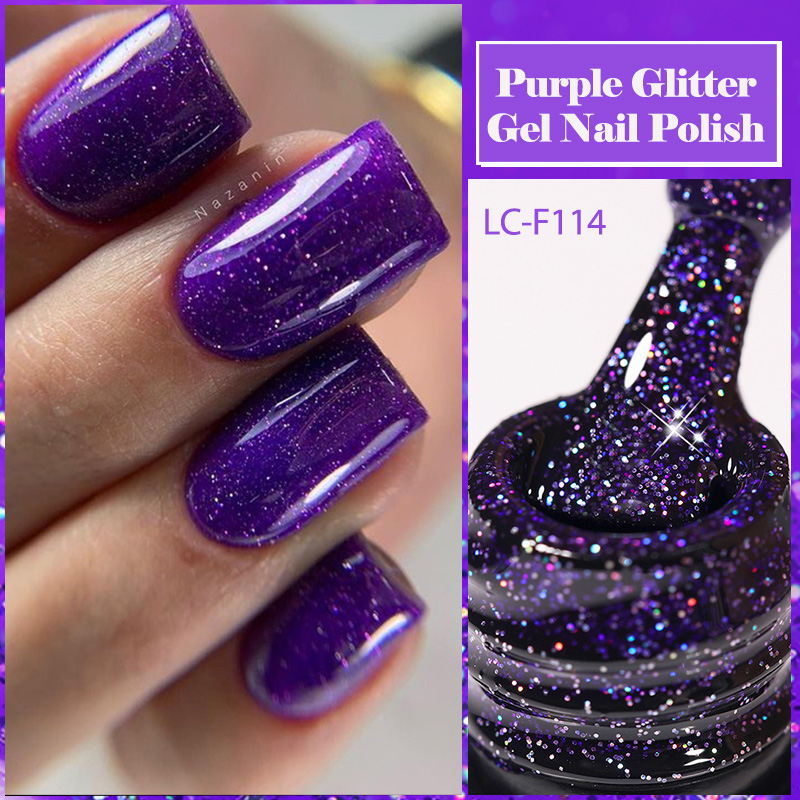 Resin Art Purple - LILYCUTE الأرجواني بريق الترتر هلام طلاء
