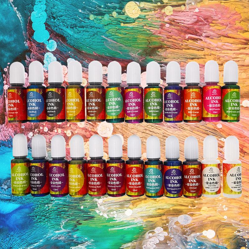 Resin Art Alcohol Ink - 24 لون 10 مللي الفن الحبر
