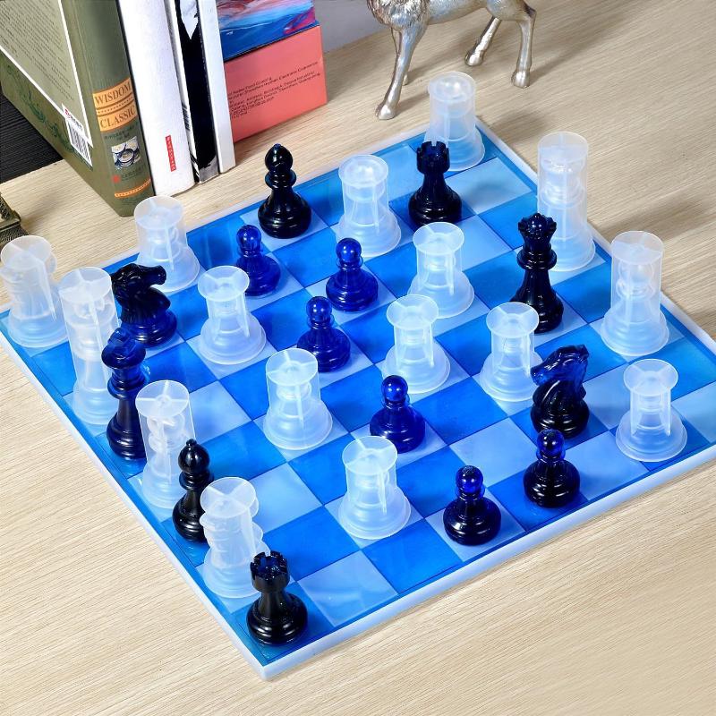 قالب شطرنج من الراتنج مع لوحة  - مراجعة Resin Art Table وسعره