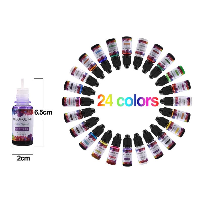 24 لون/مجموعة 10 مللي الصباغ ا - مراجعة Resin Dye Opaque وسعره