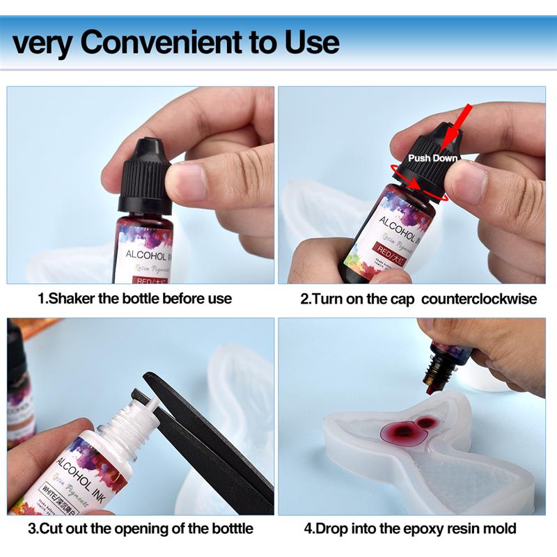 24 لون/مجموعة 10 مللي الصباغ ا - مراجعة Resin Dye Opaque وسعره