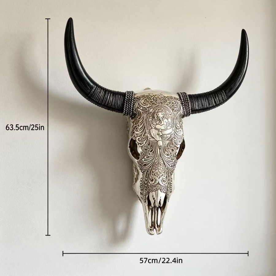 ديكور جداري على شكل جمجمة ثور  - مراجعة Resin Art Furniture وسعره