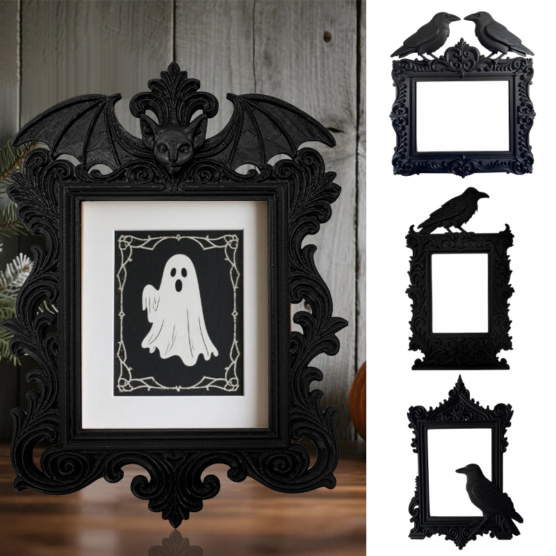 زينة HaLLoween الغراب الخفافيش - مراجعة Resin Art Photo Frame وسعره