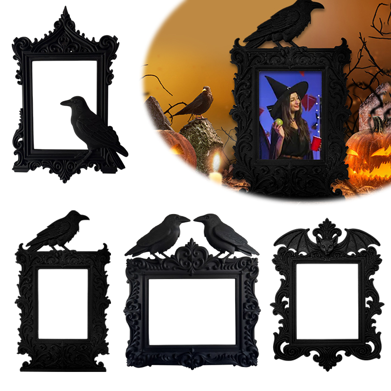 زينة HaLLoween الغراب الخفافيش - مراجعة Resin Art Photo Frame وسعره