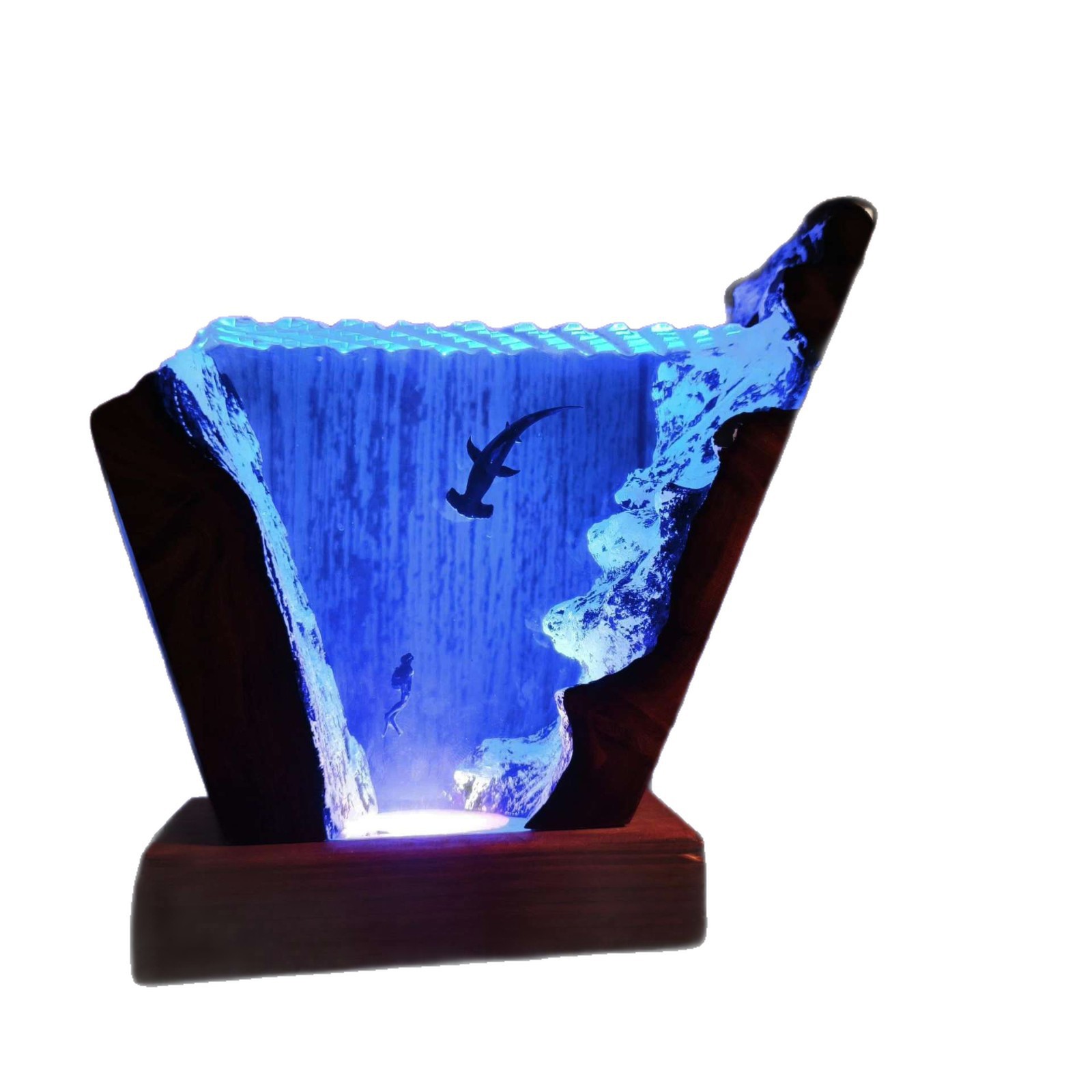 زينة مضيئة على شكل سمكة قرش ال - مراجعة Resin Art Gift For Wedding وسعره