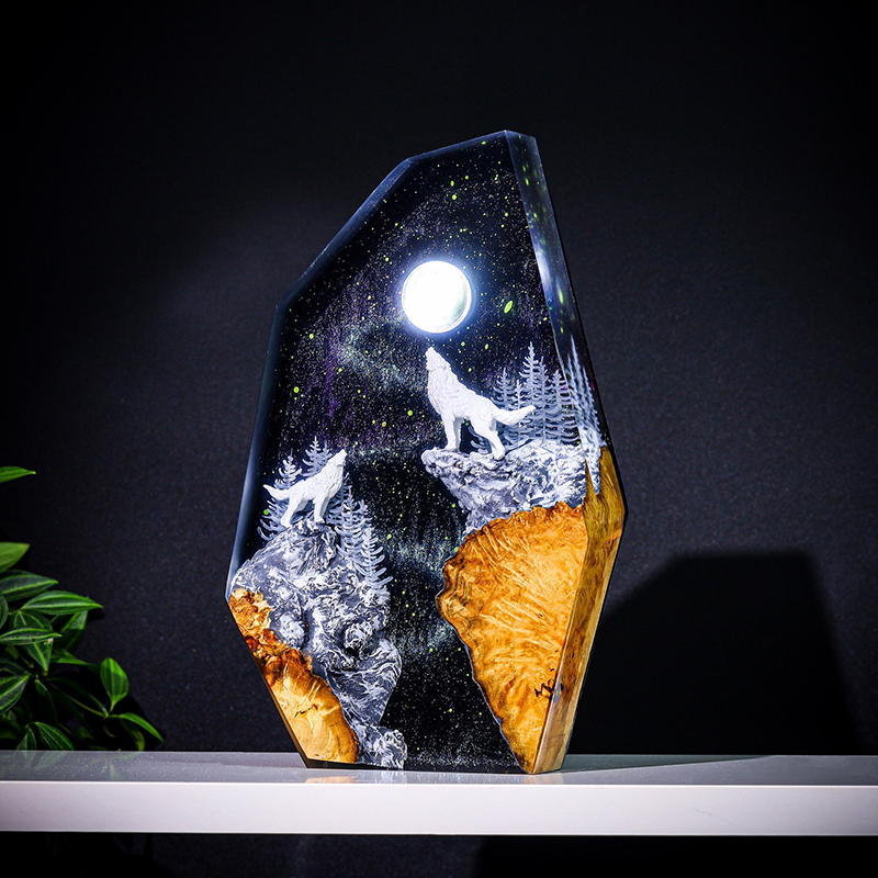 مصباح طاولة على شكل حيوانات طب - مراجعة Resin Art Table وسعره