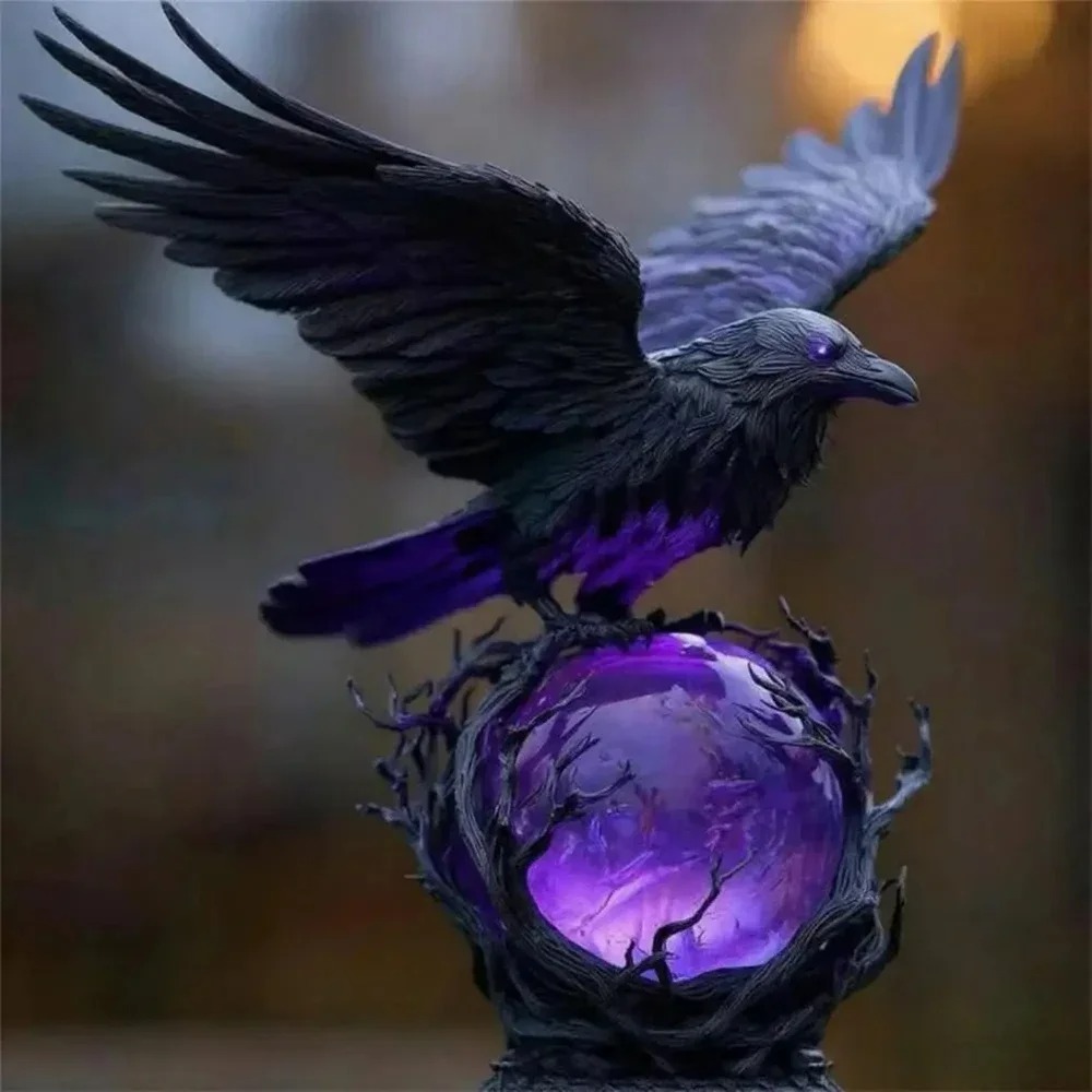 مصباح LED على شكل غراب قوطي، م - مراجعة Resin Art Purple وسعره