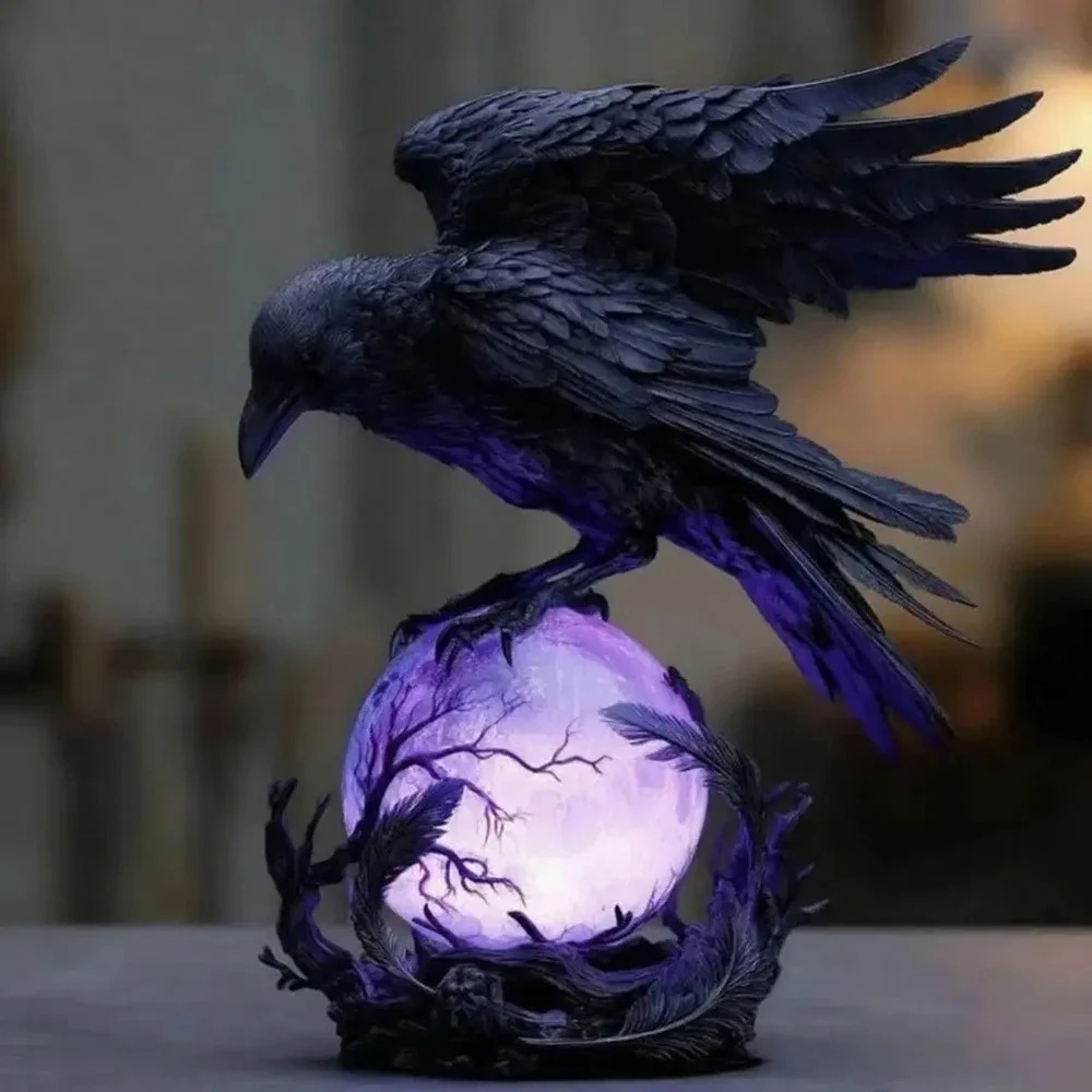 مصباح LED على شكل غراب قوطي، م - مراجعة Resin Art Purple وسعره