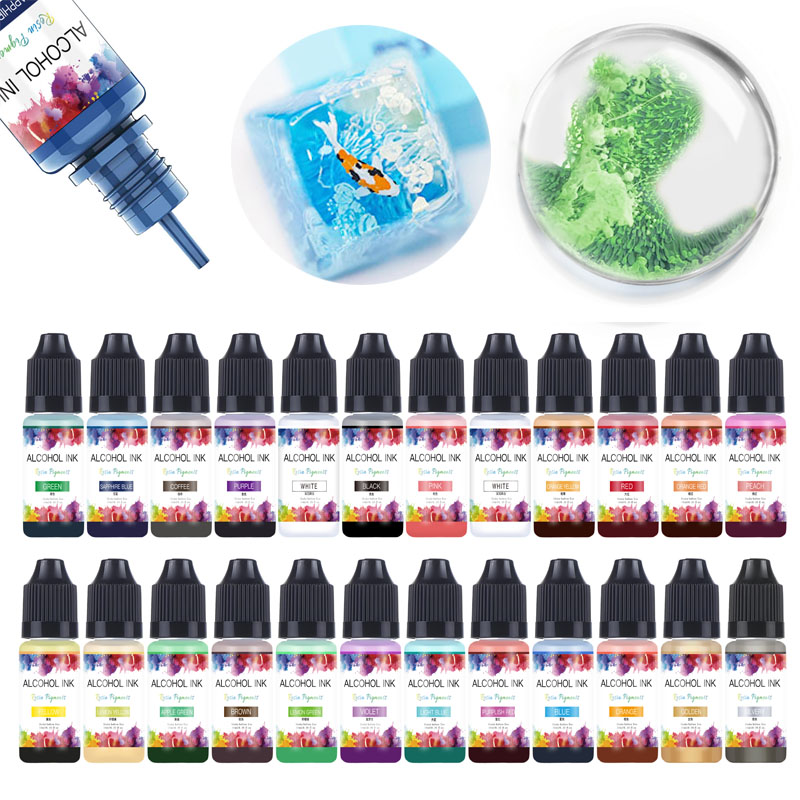 10 مللي الفن الحبر الكحول الرا - مراجعة Resin Art Alcohol Ink وسعره