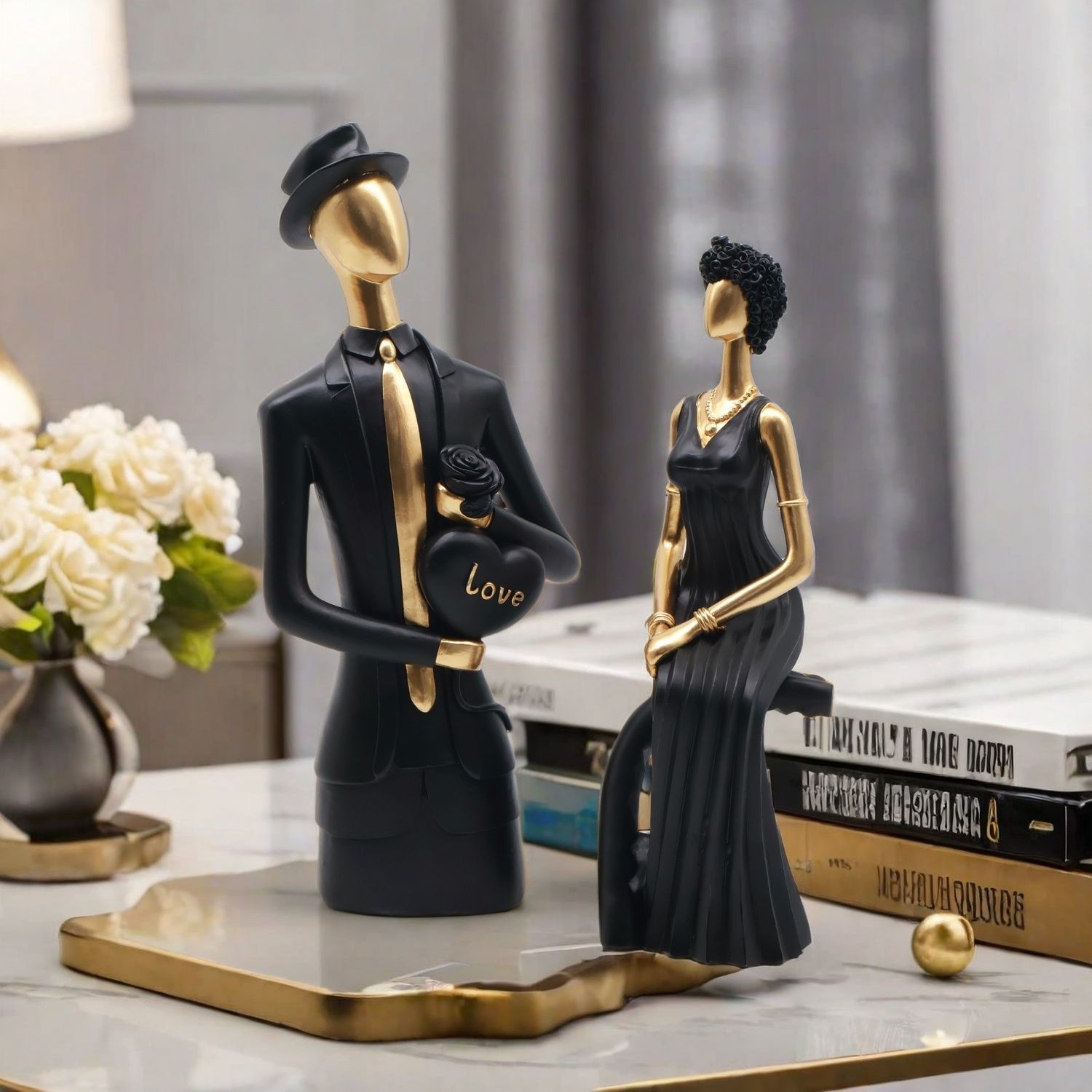 تمثال ديكور من الراتنج بتصميم  - مراجعة Resin Art Gift For Wedding وسعره
